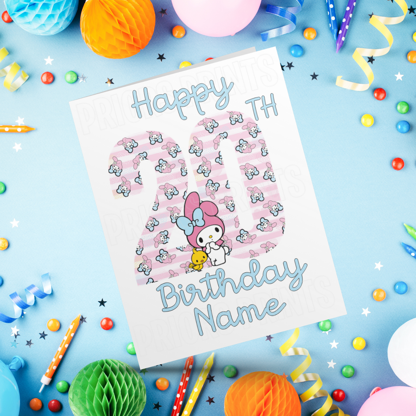 Personalised My Melody Birthday Card with Age 1-20 Years (Sanrio- Hello Kitty & Friends)