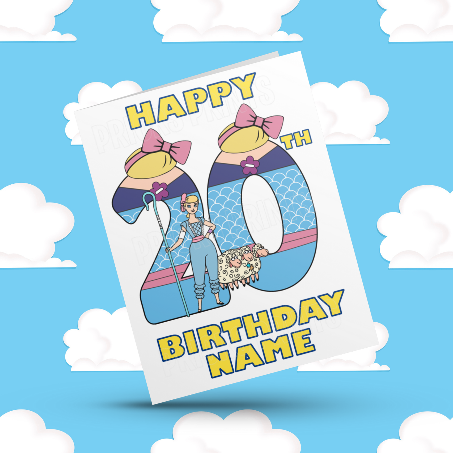 Personalised Bo Peep Birthday Card with Age 1-20 Years (Toy Story)