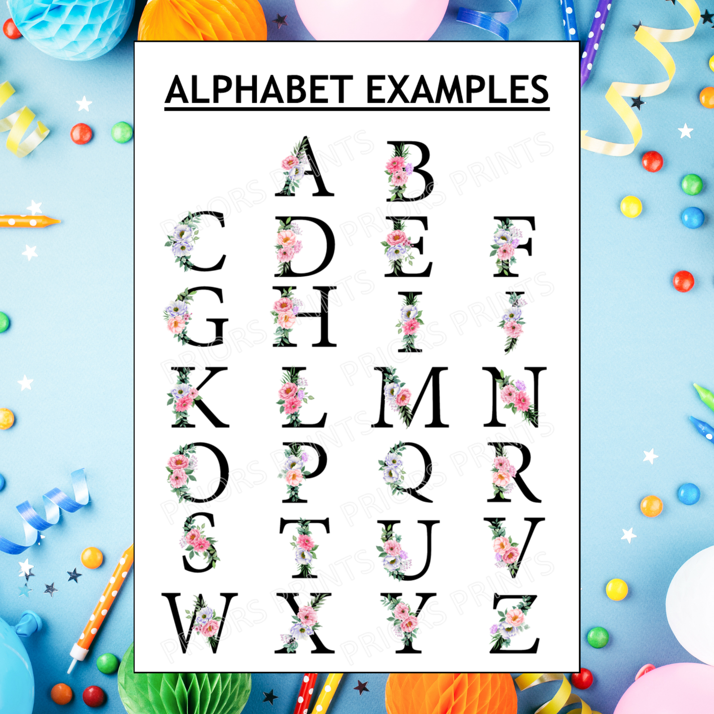 Personalised Card with Pink & Lilac Flowers