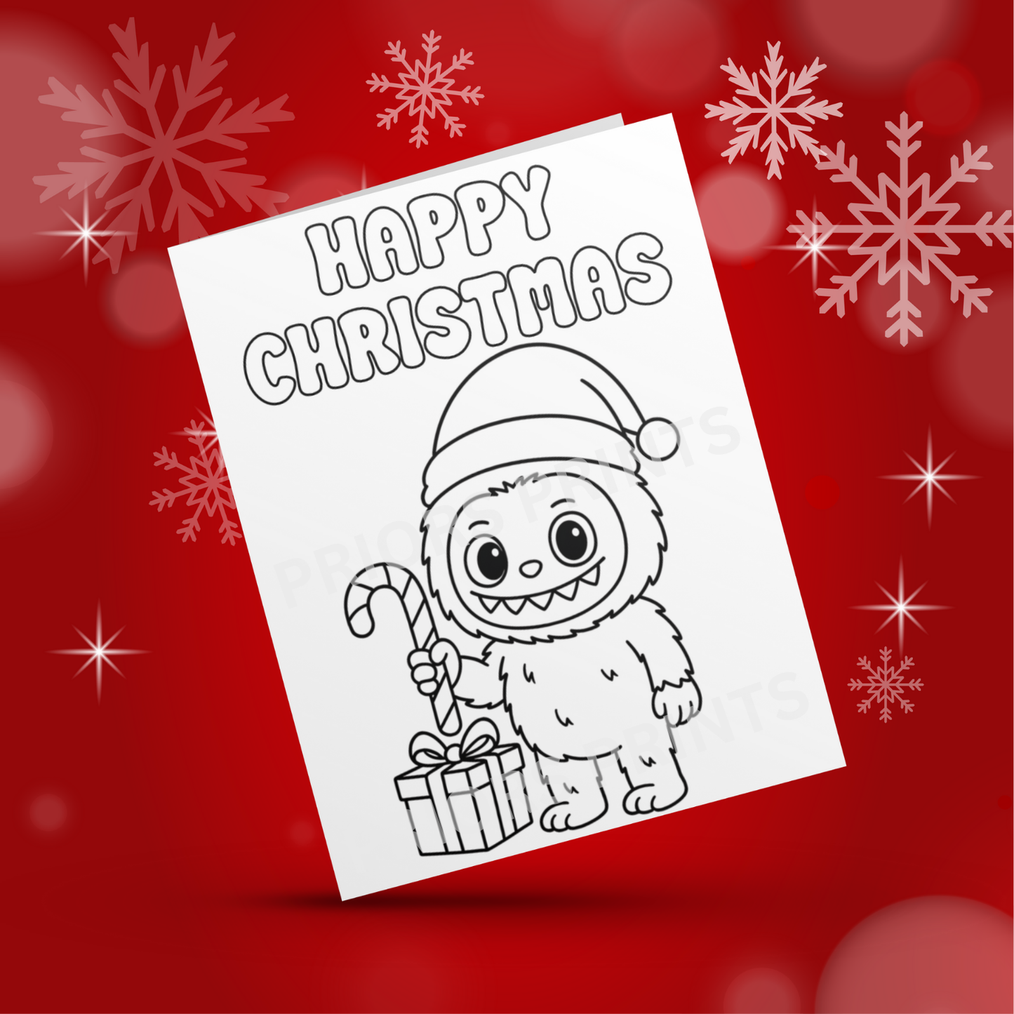 Colour Your Own Labubu Christmas Card