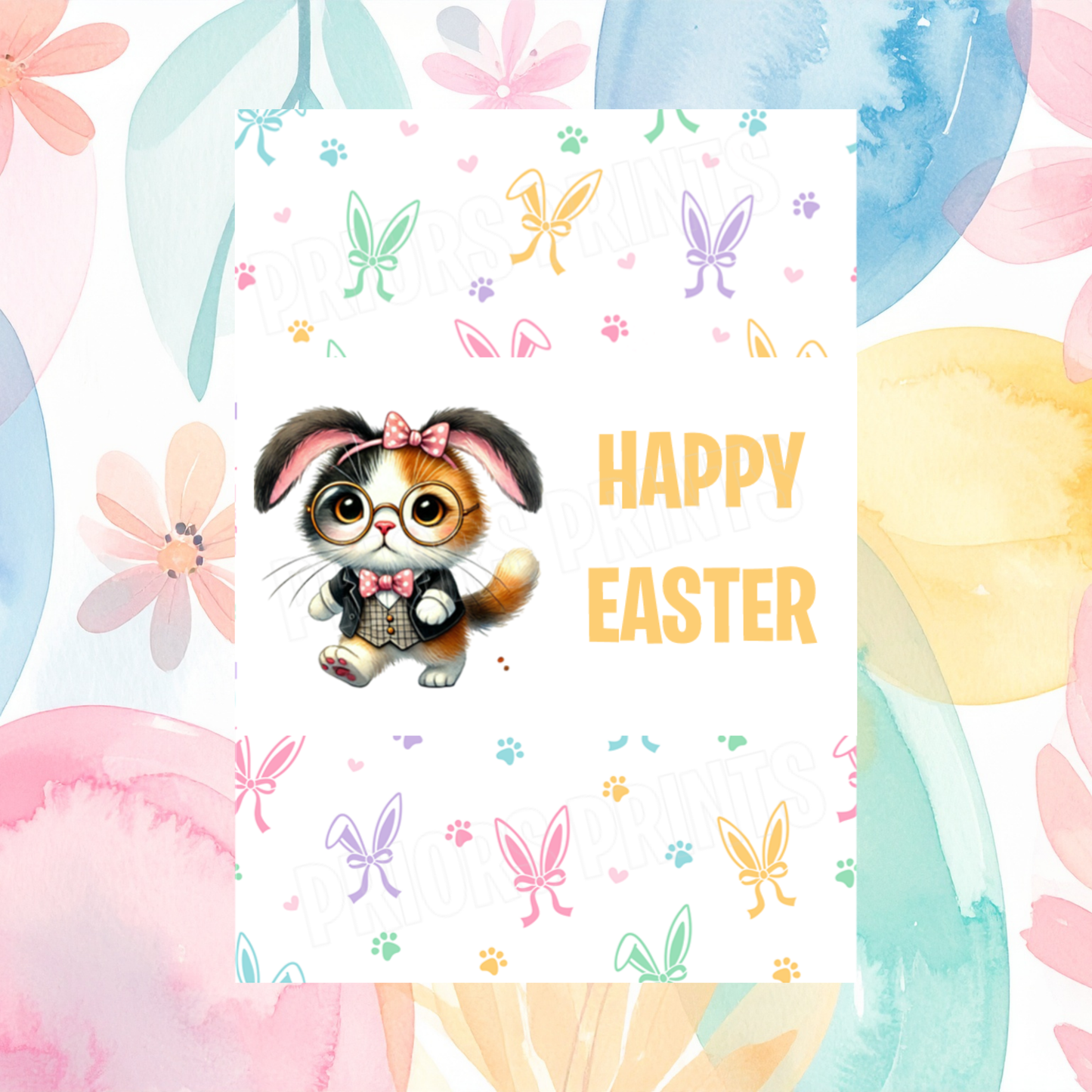 Cute Cat Easter Chocolate Bar Wrapper