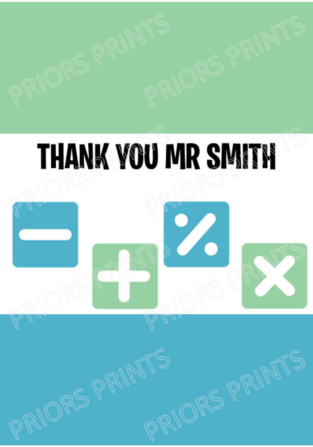Personalised Teacher Chocolate Bar Wrapper- with space to add Name