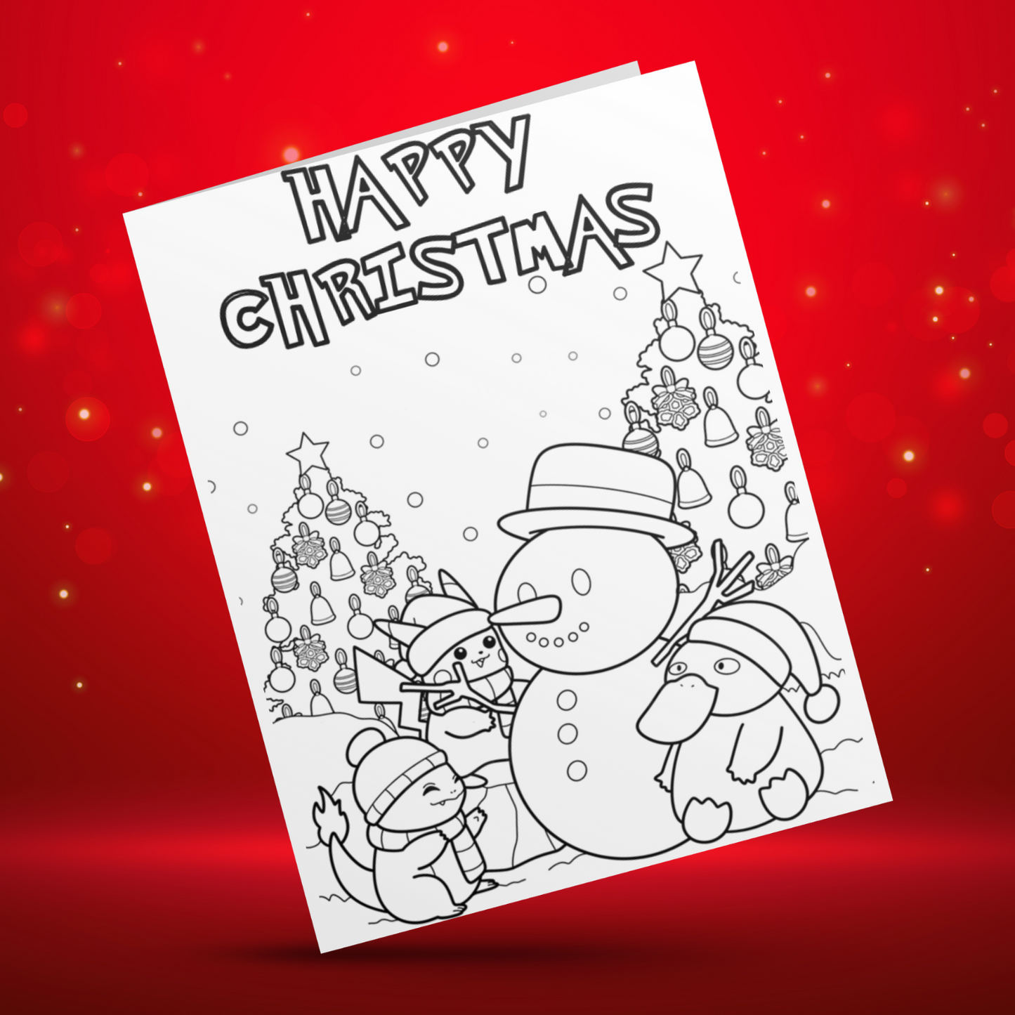 Colour Your Own Pokemon Christmas Card