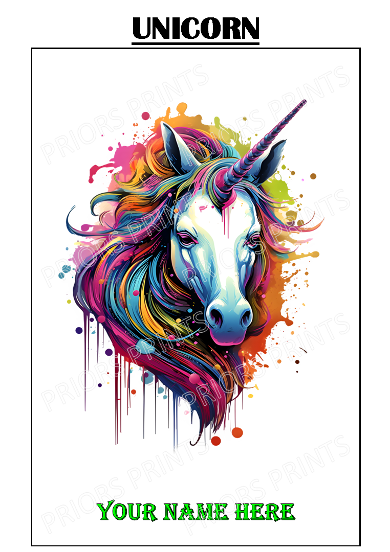 Animal Ink Splash Personalised A4 Name Print