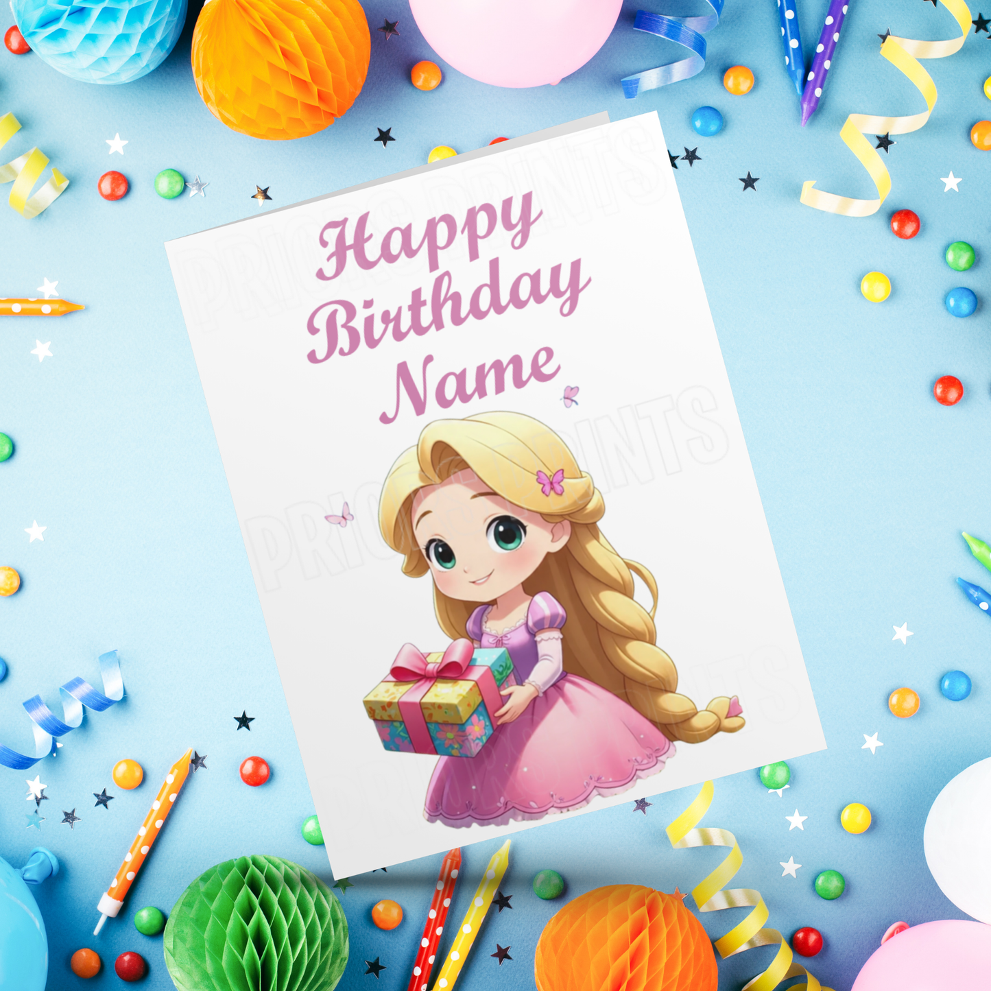 Personalised Cute Rapunzel Birthday Card I Princess I Tangled I Disney
