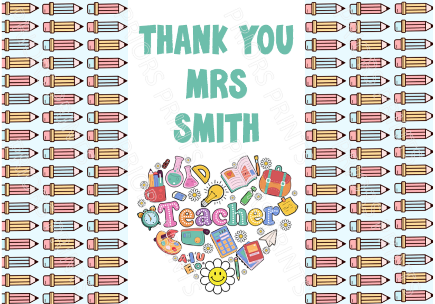 Personalised Teacher Chocolate Bar Wrapper- with space to add Name