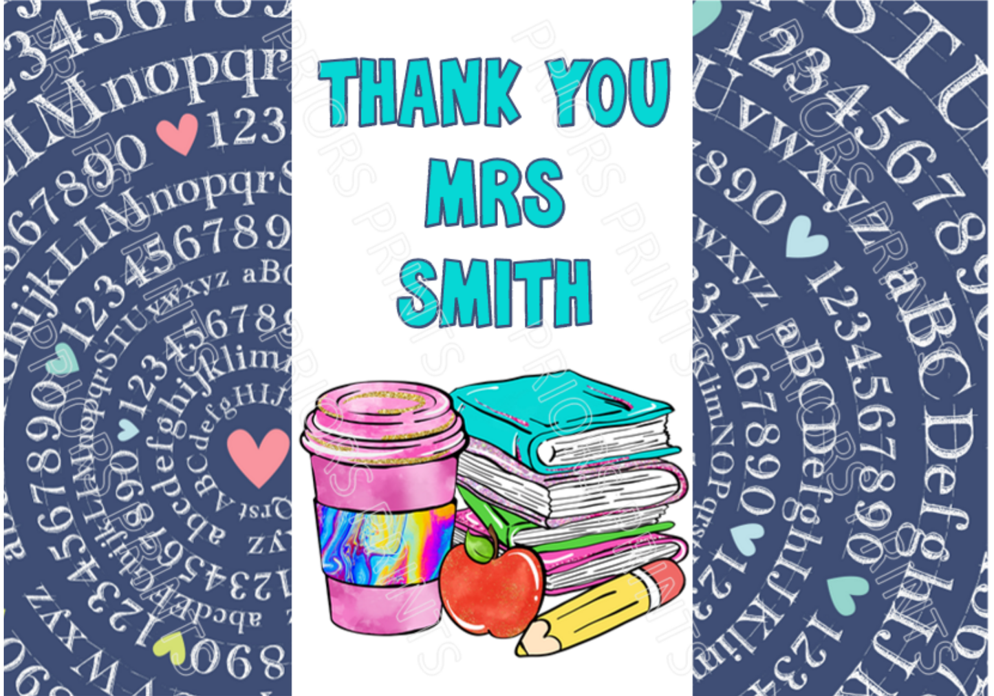 Personalised Teacher Chocolate Bar Wrapper- with space to add Name