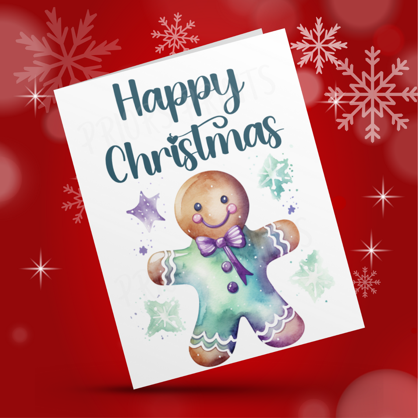 Cute Teal & Purple Christmas Cards