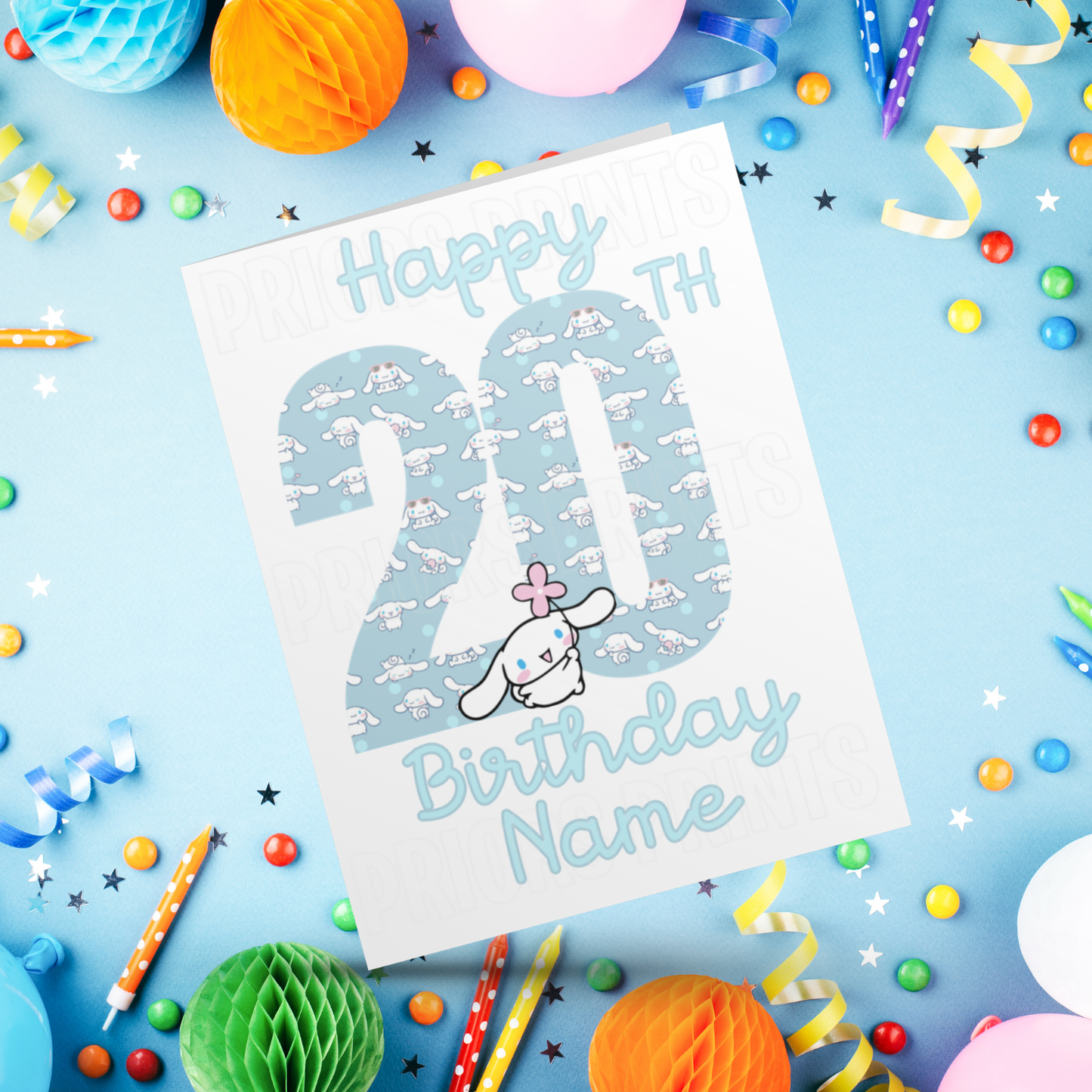 Personalised Cinnamoroll Birthday Card with Age 1-20 Years (Sanrio- Hello Kitty & Friends)