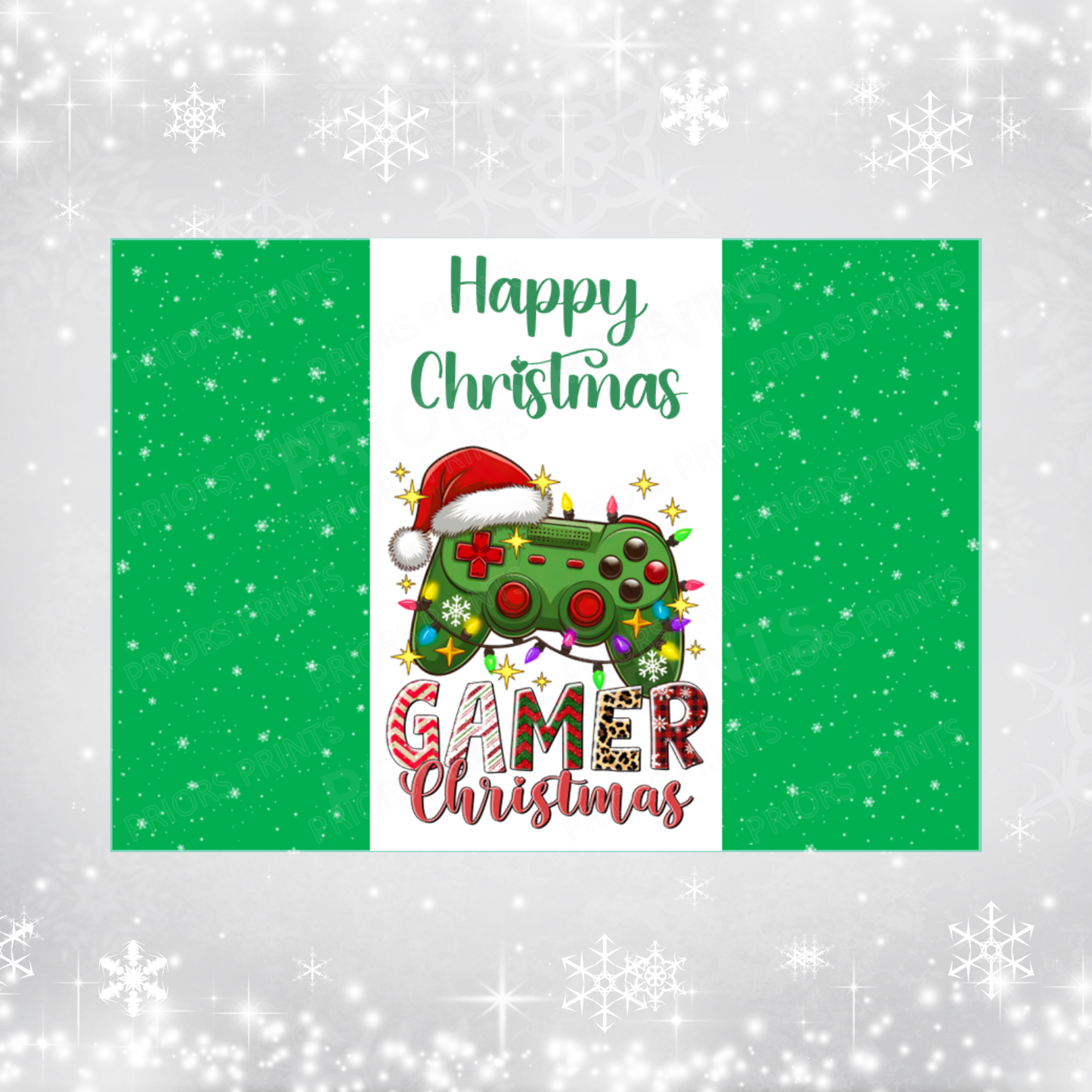 Gamer Christmas Chocolate Bar Wrapper