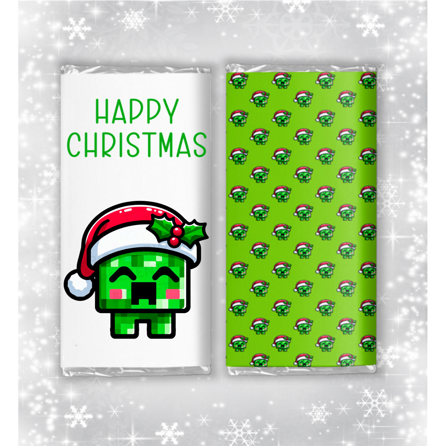 Minecraft Christmas Chocolate Bar Wrapper