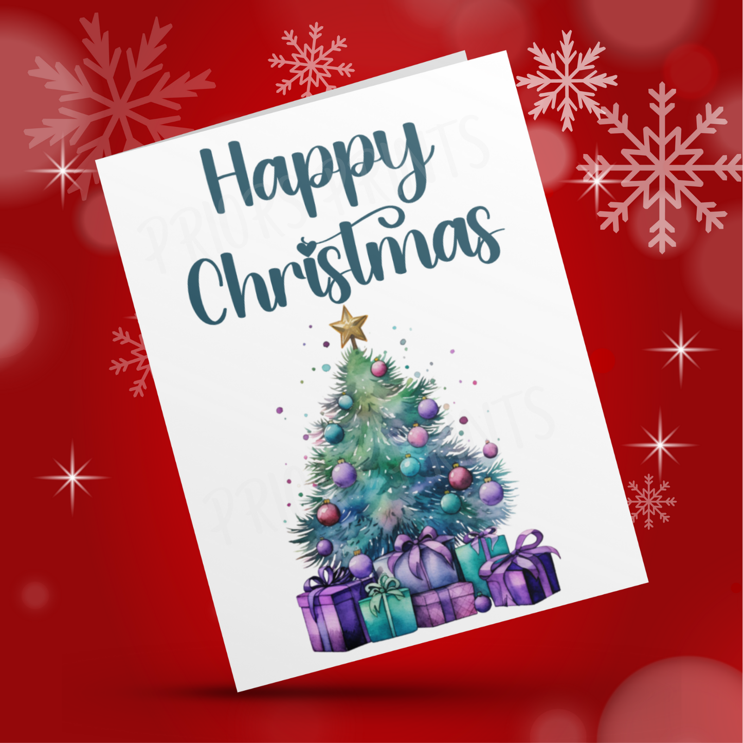 Cute Teal & Purple Christmas Cards