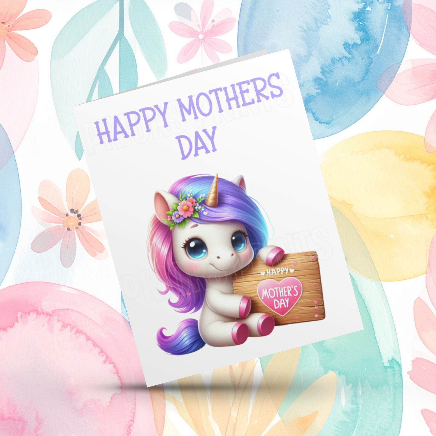 Cute Unicorn Happy Mothers Day Card