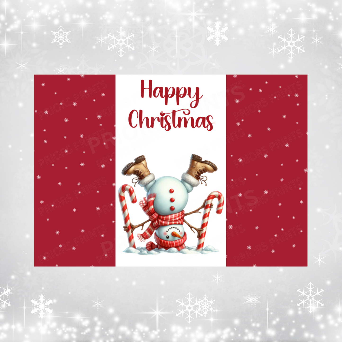 Funny Snowman Christmas Chocolate Bar Wrapper