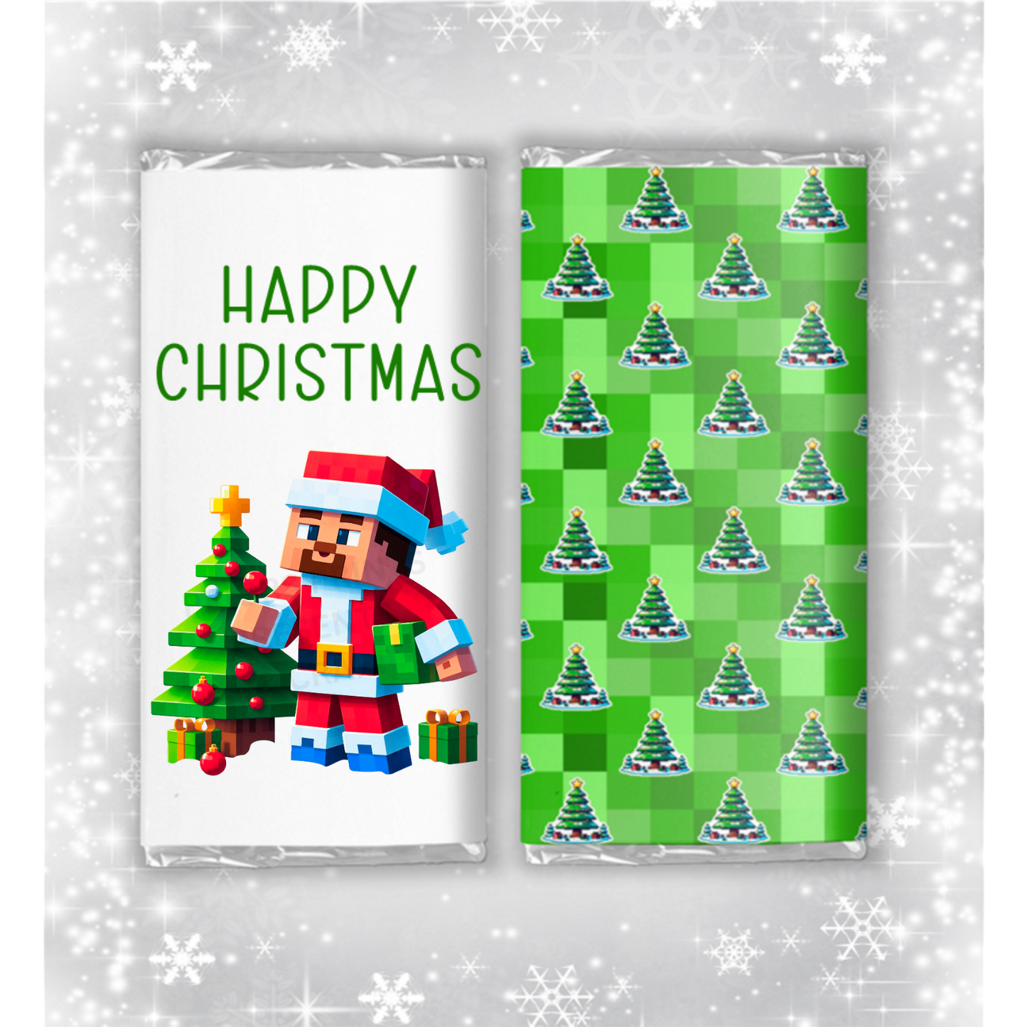 Minecraft Christmas Chocolate Bar Wrapper