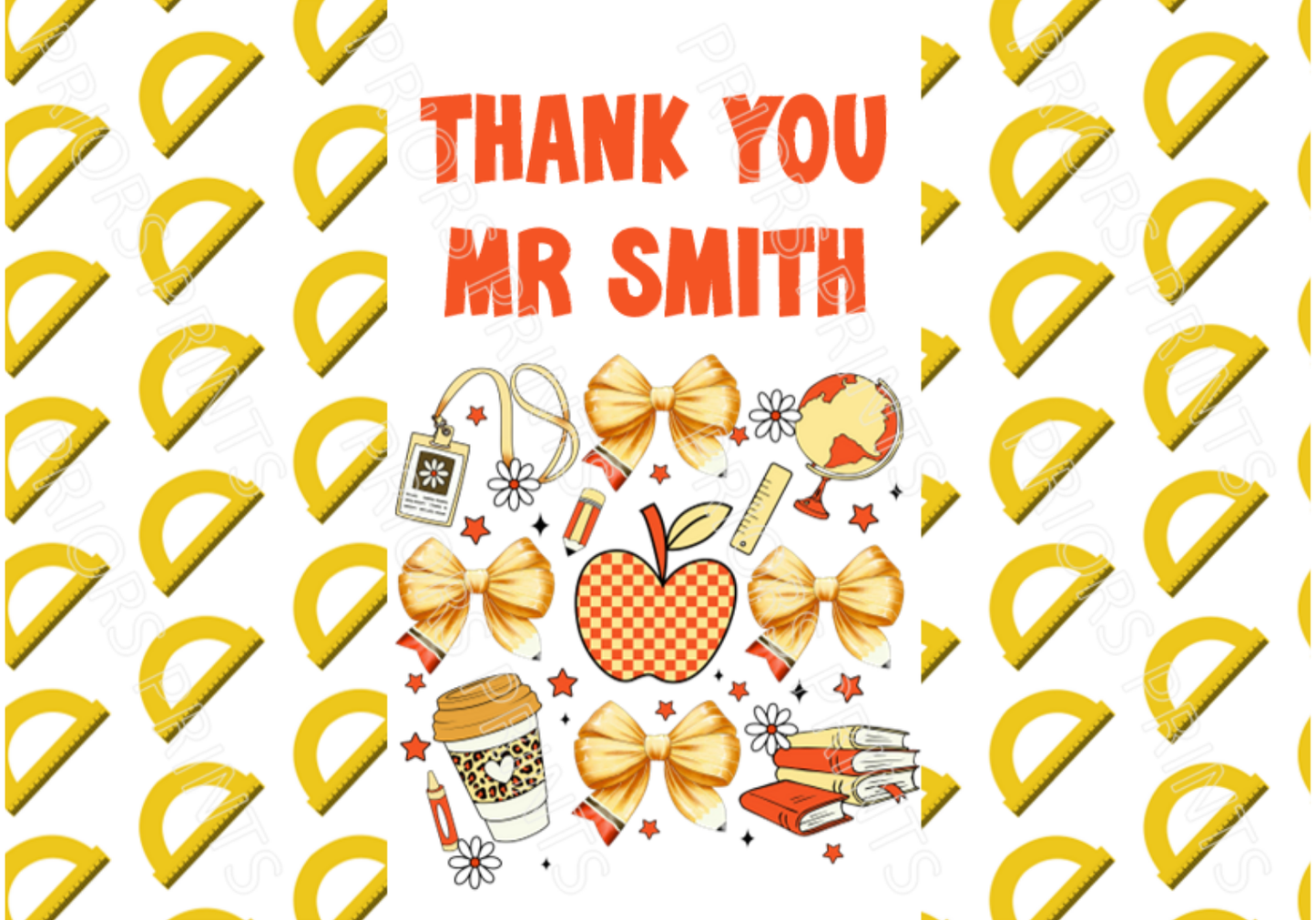 Personalised Teacher Chocolate Bar Wrapper- with space to add Name