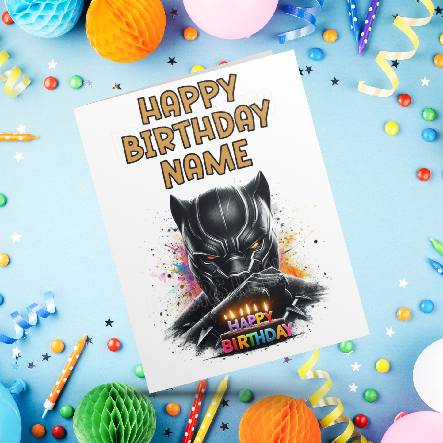 Black Panther Personalised Birthday Card I Marvel I Superhero