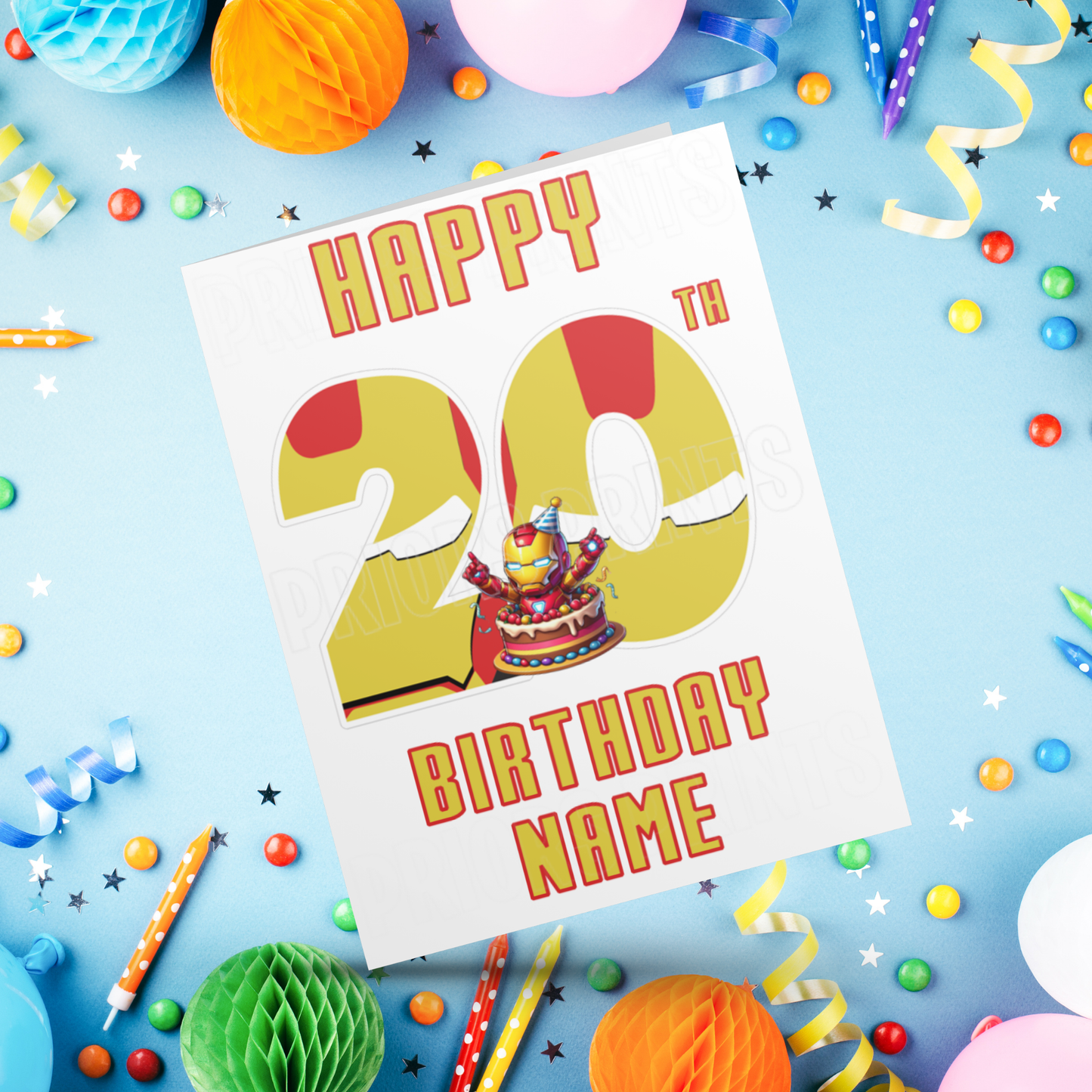 Personalised Iron Man Birthday Card with age 1-20 I Marvel I Superhero I Ironman