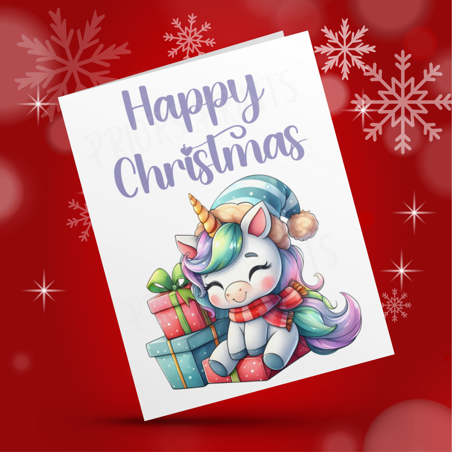Cute Unicorn Christmas Card