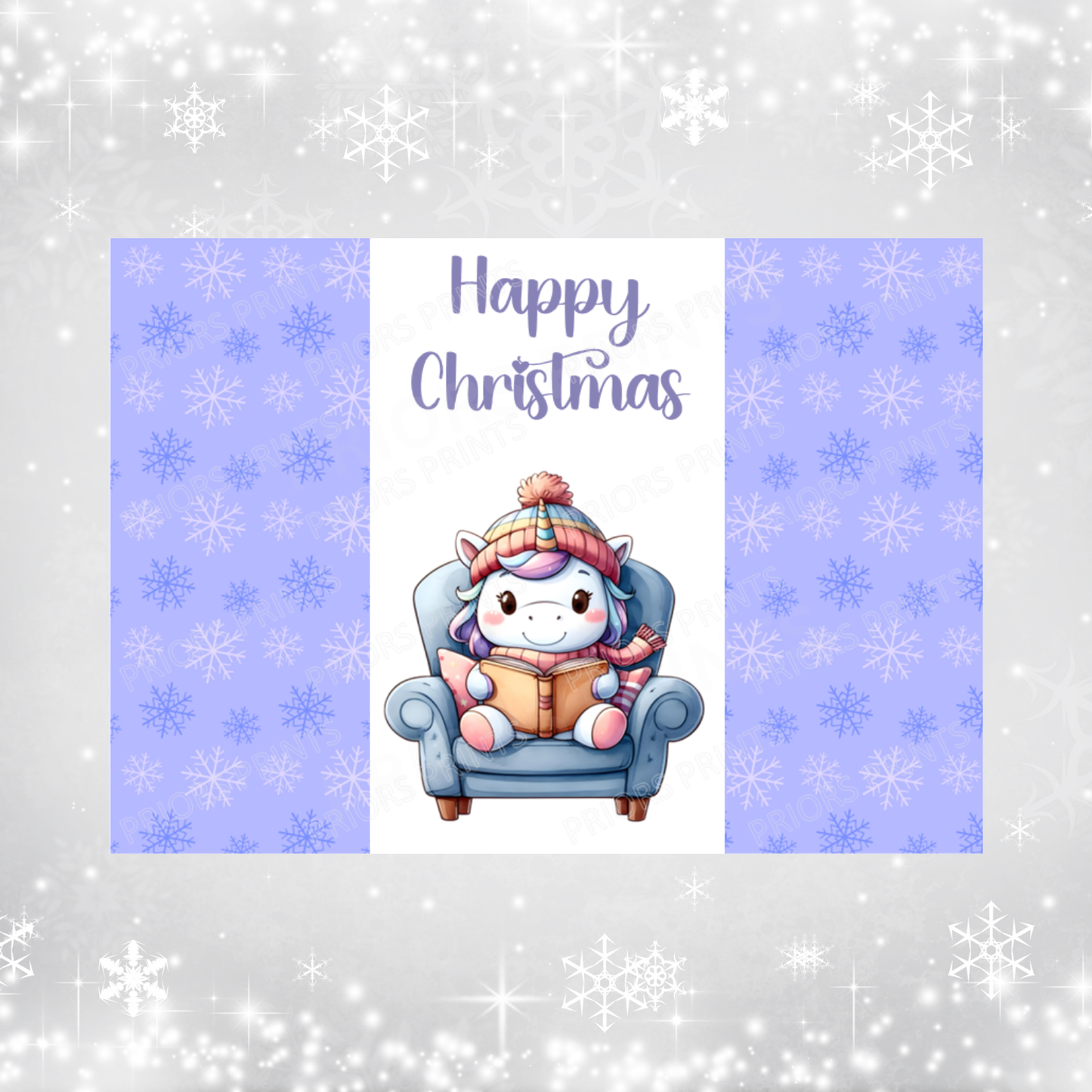 Unicorn Christmas Chocolate Bar Wrapper