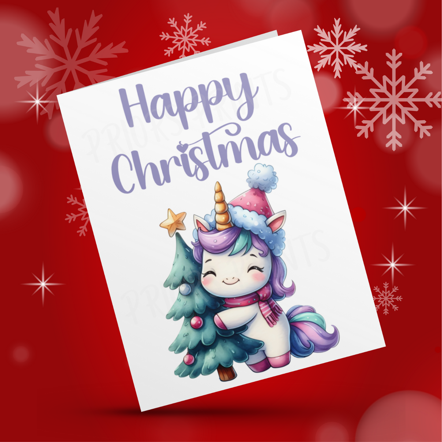 Cute Unicorn Christmas Card