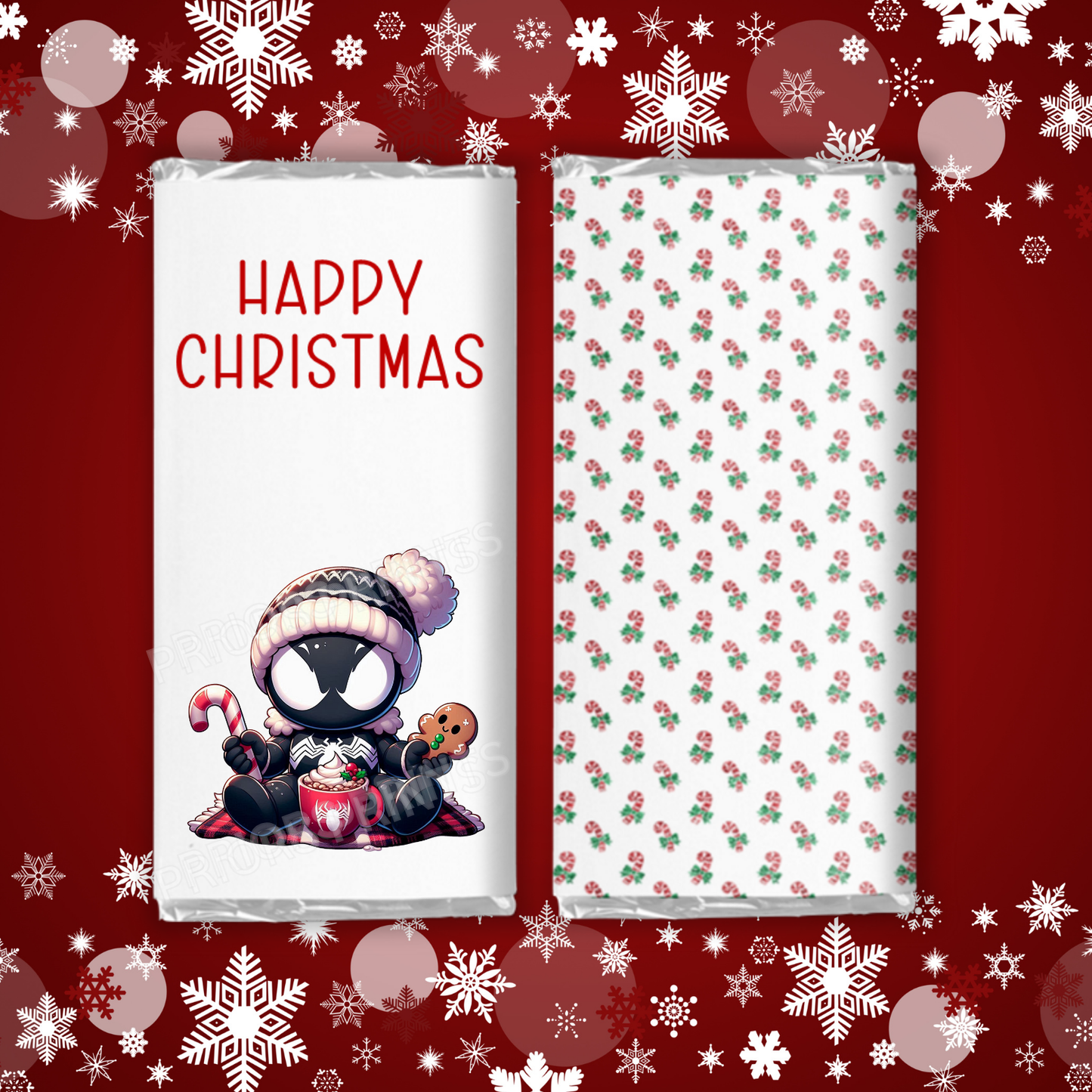 Characters in Christmas Lights Chocolate Bar Wrapper