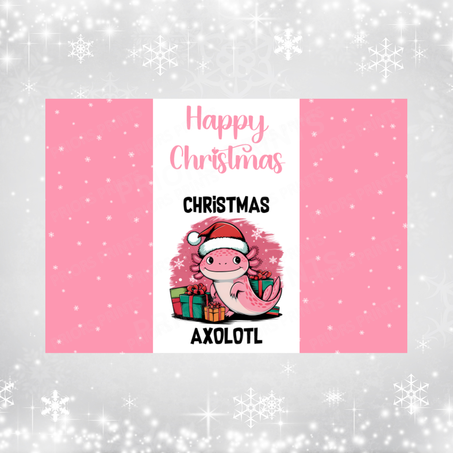 Axolotl Christmas Chocolate Bar Wrapper