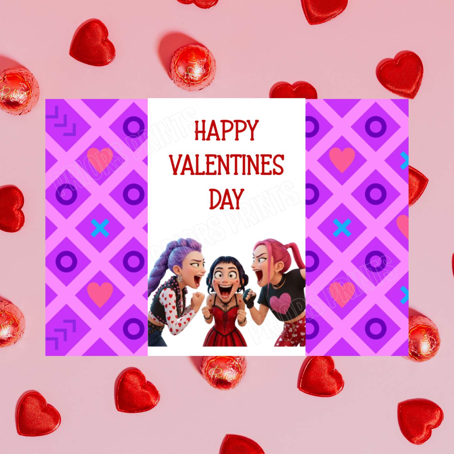 K-Pop demon Hunters Valentines Chocolate Bar Wrapper I K Pop demon Hunters I Rumi I Zoey I Mira I Huntrix I Saja Boys I Jinu I Romance