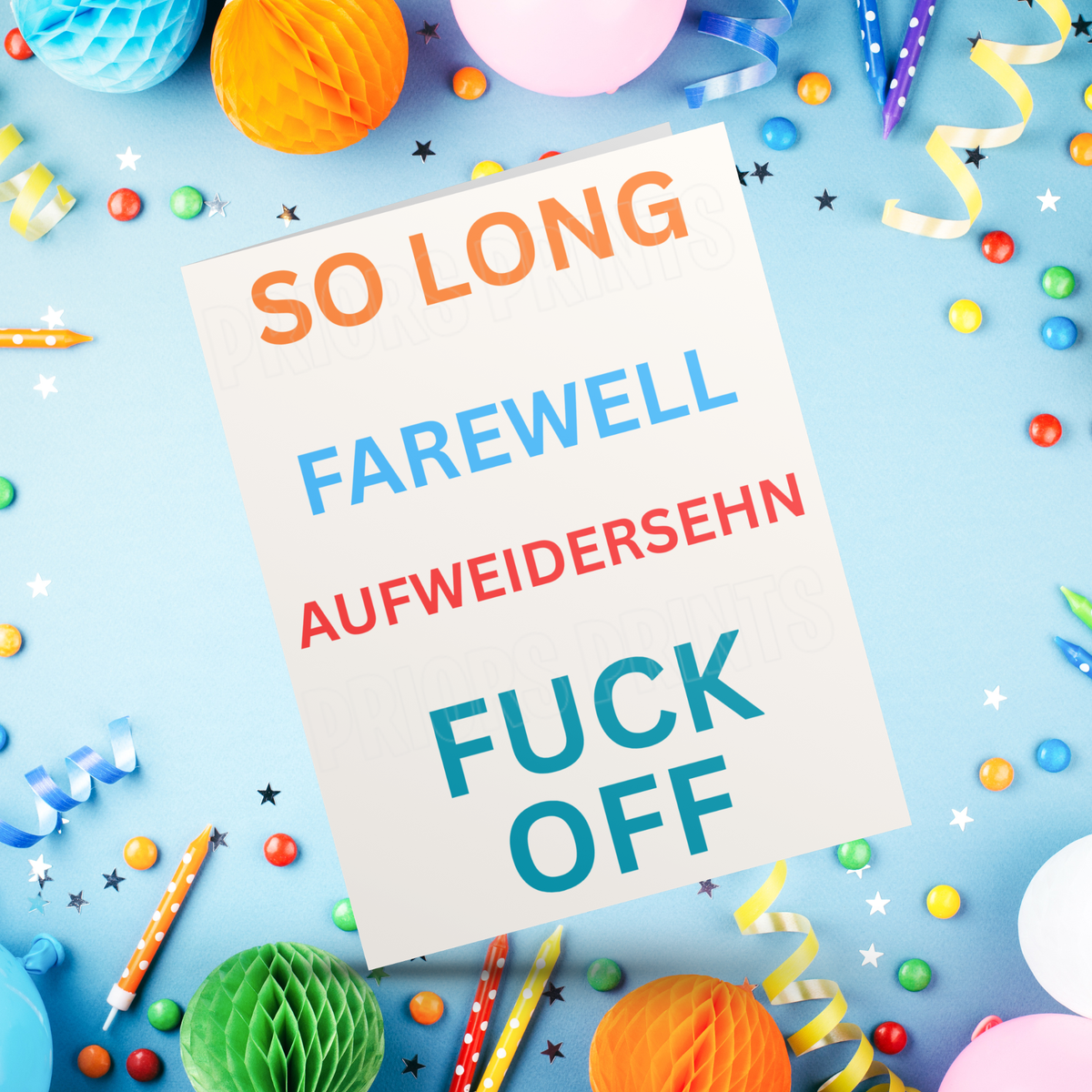 Funny Leaving Card with Swear Word