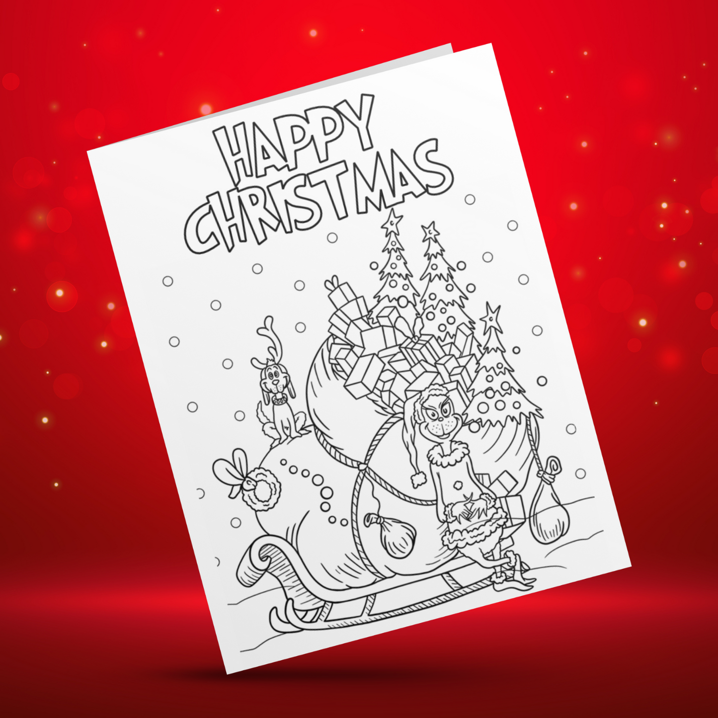 Colour Your Own Grinch Christmas Card
