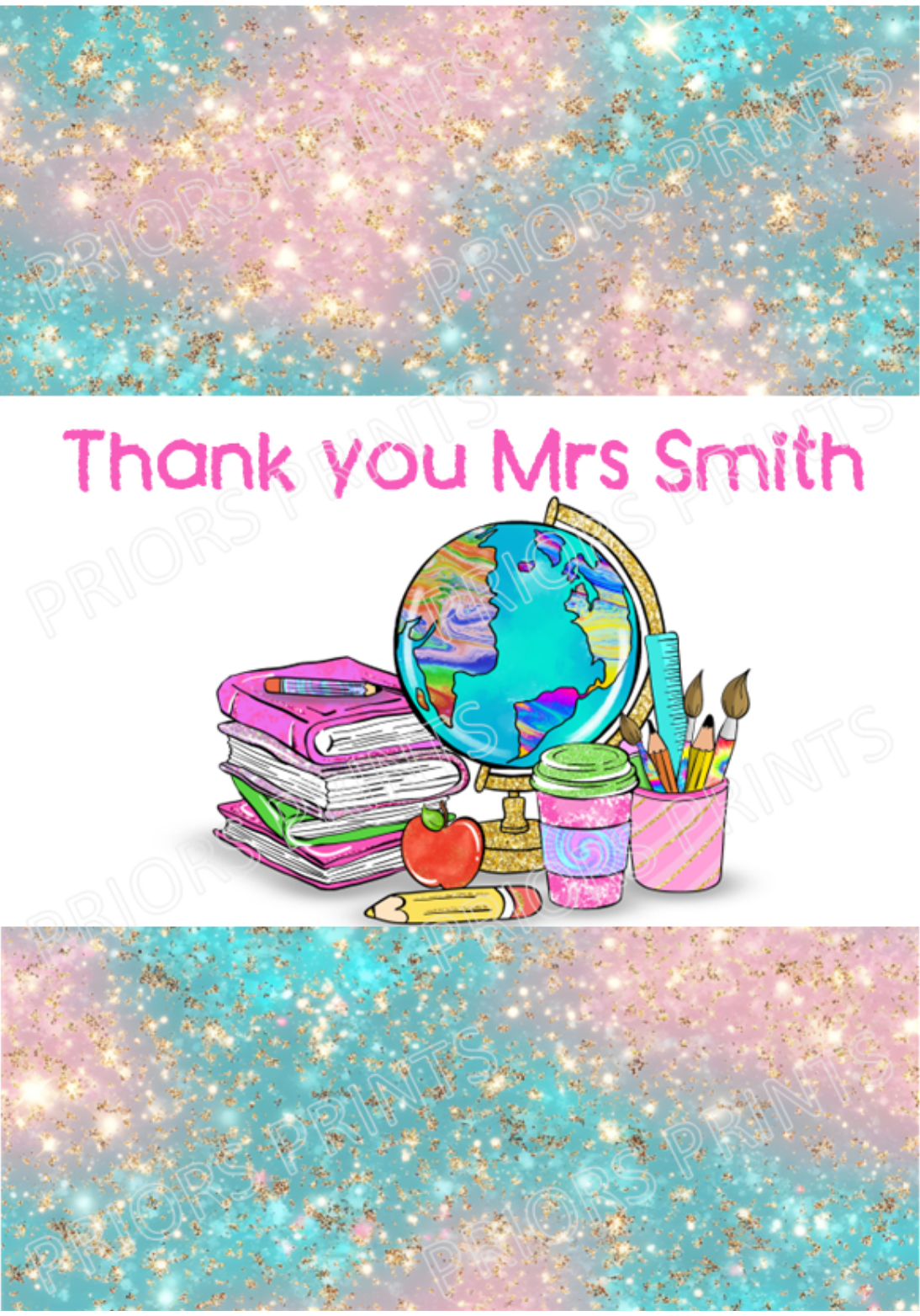 Personalised Teacher Chocolate Bar Wrapper- with space to add Name