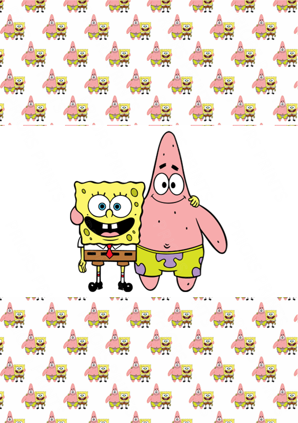 Sponge Bob Chocolate Bar Wrapper- Plain (No Text)