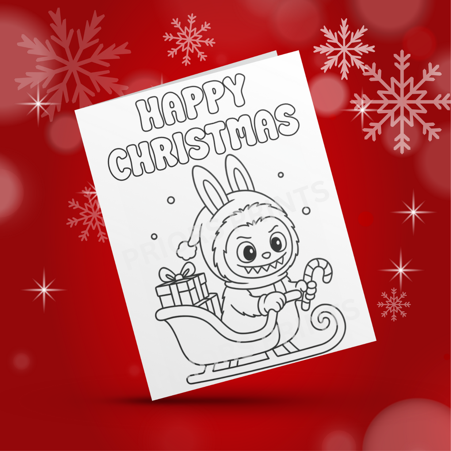 Colour Your Own Labubu Christmas Card