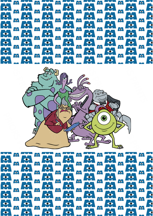 Monsters Inc Chocolate Bar Wrapper- Plain (No Text)