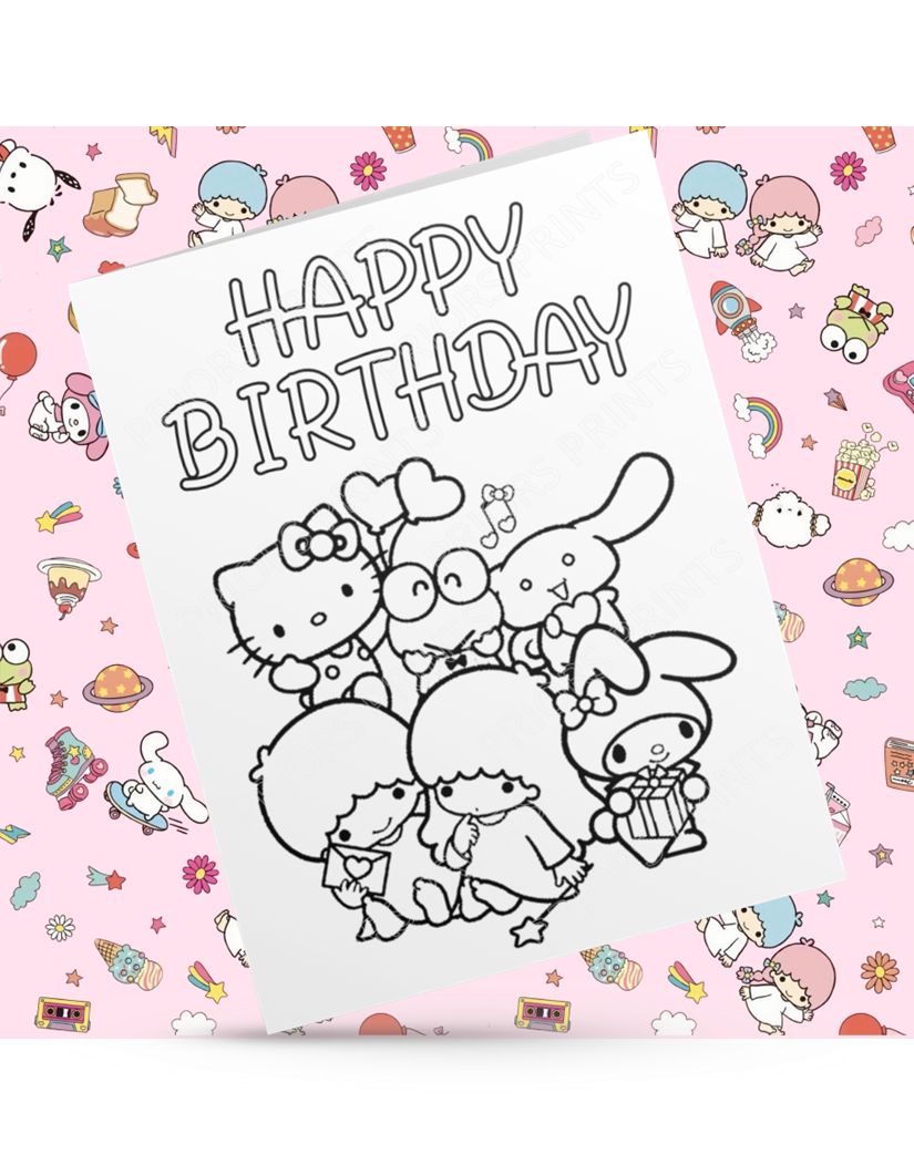 Hello Kitty & Friends- Colour Your Own Birthday Card (Sanrio)