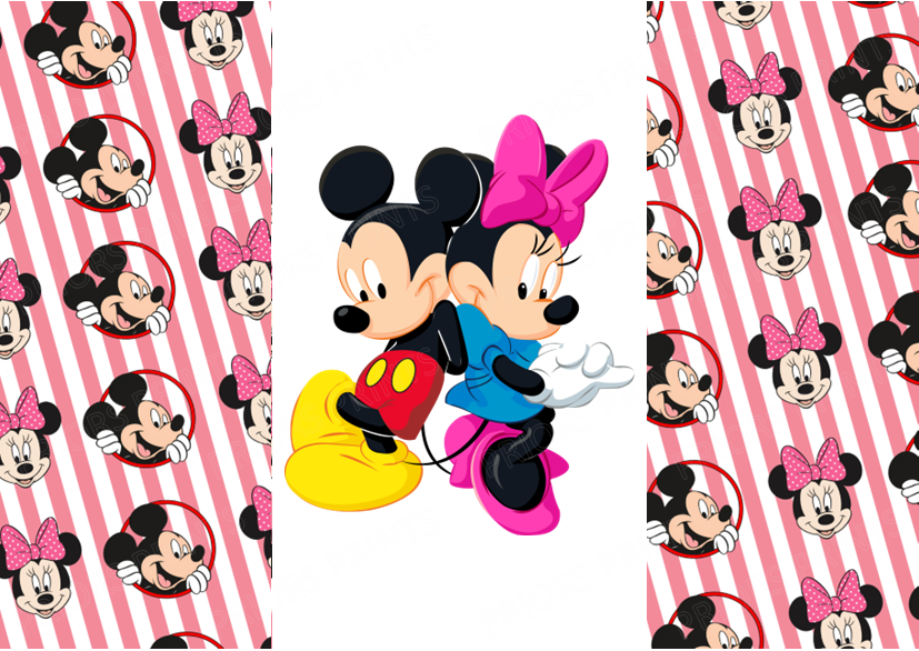 Mickey & Minnie Mouse Chocolate Bar Wrapper- Plain (No Text)