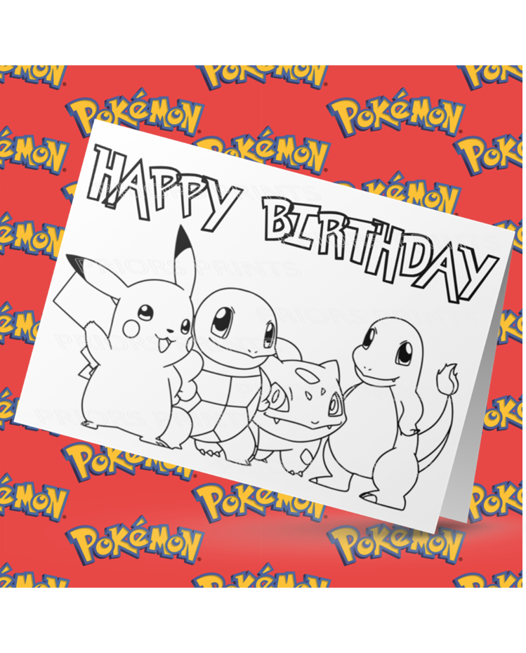 Pokemon- Colour Your Own Birthday Card Prior's Prints, Presents & Crafts Pokemon- Colour Your Own Birthday Card Prior's Prints, Presents & Crafts