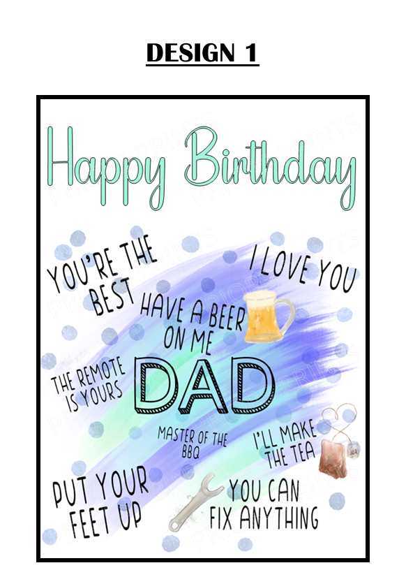 Happy Birthday Dad/Daddy/ Step-Dad