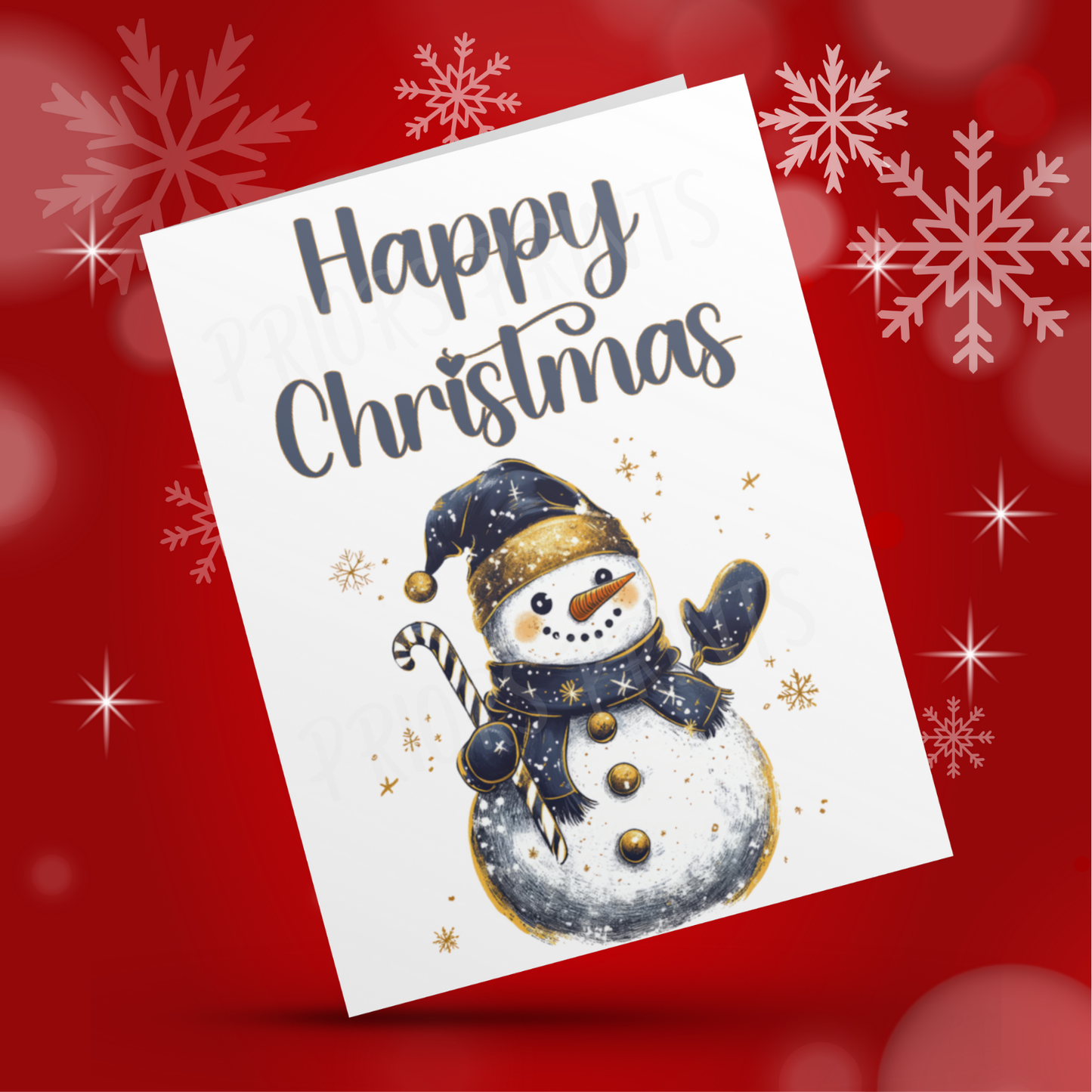 Navy & Gold Christmas Card