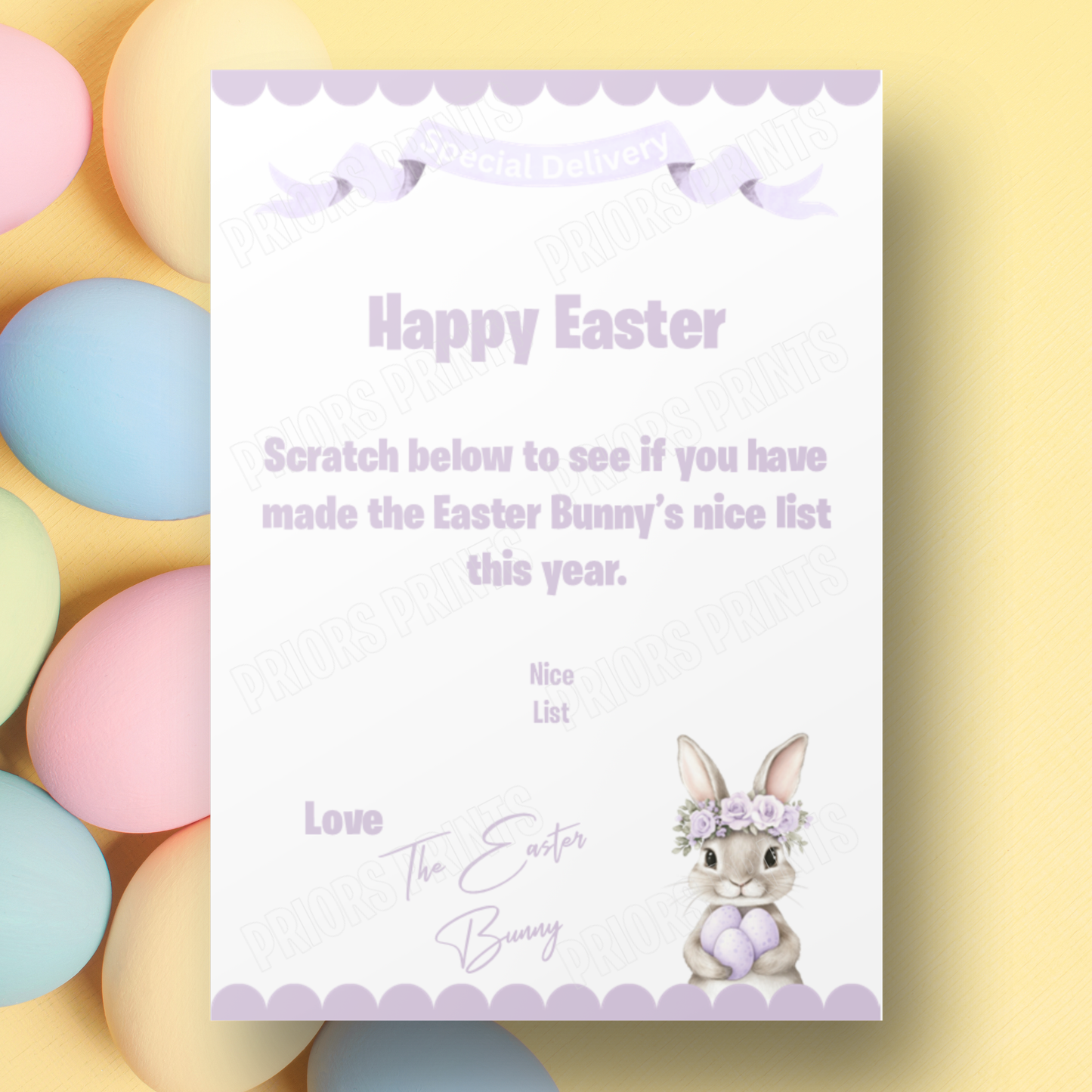A5 Easter Bunny Scratch Card