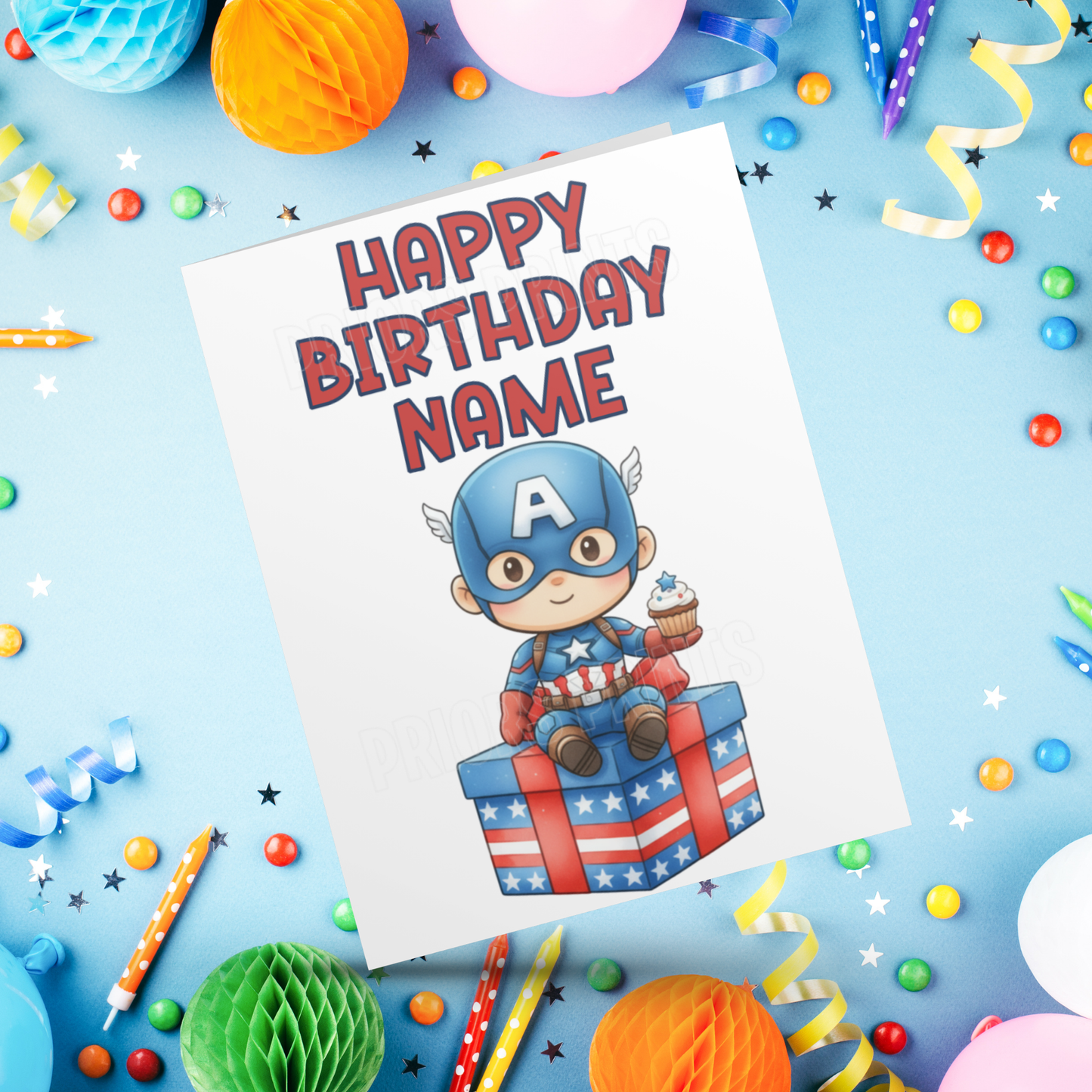 Personalised Captain America Birthday Card I Marvel I Superhero