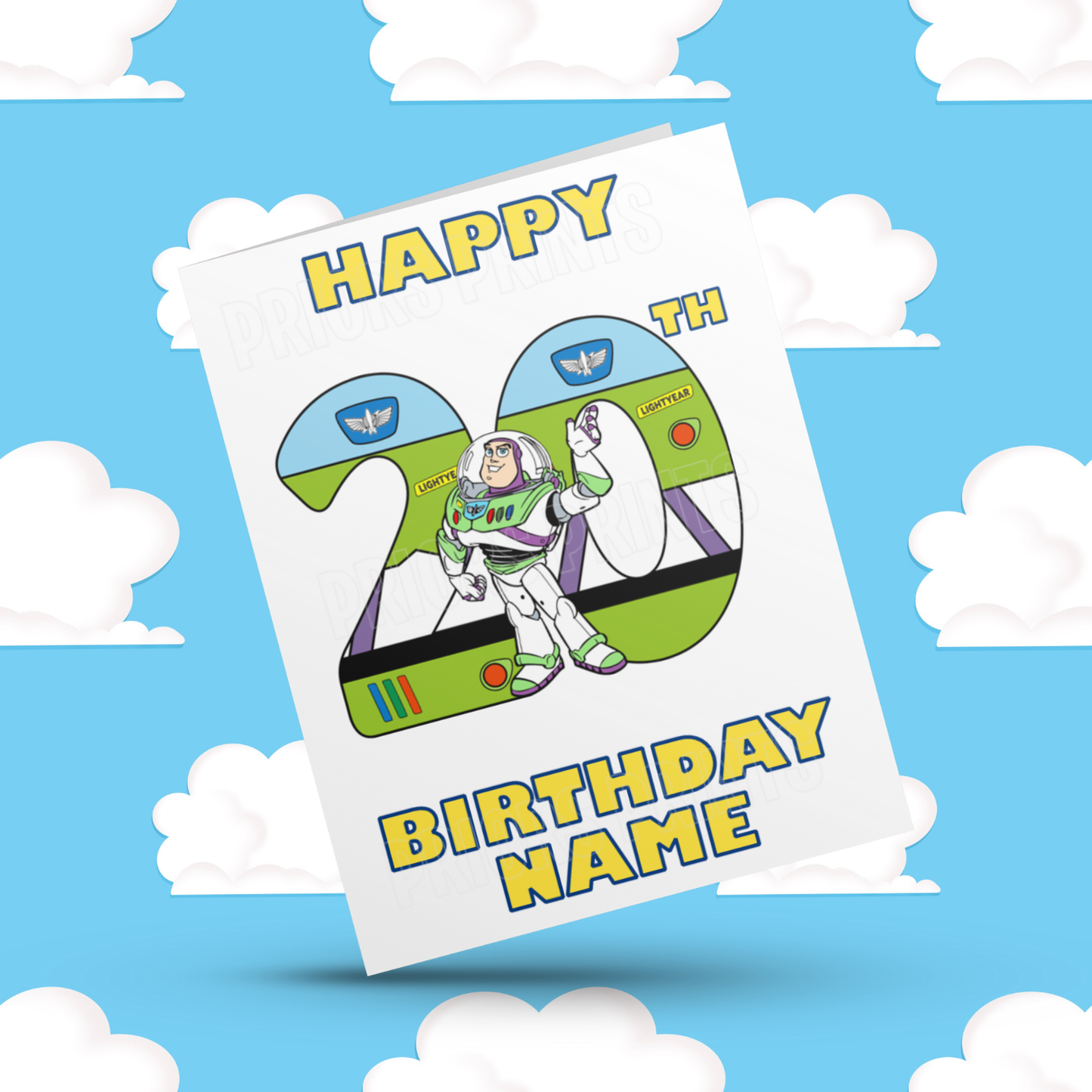 Personalised Buzz Lightyear Birthday Card with Age 1-20 Years (Toy Story)