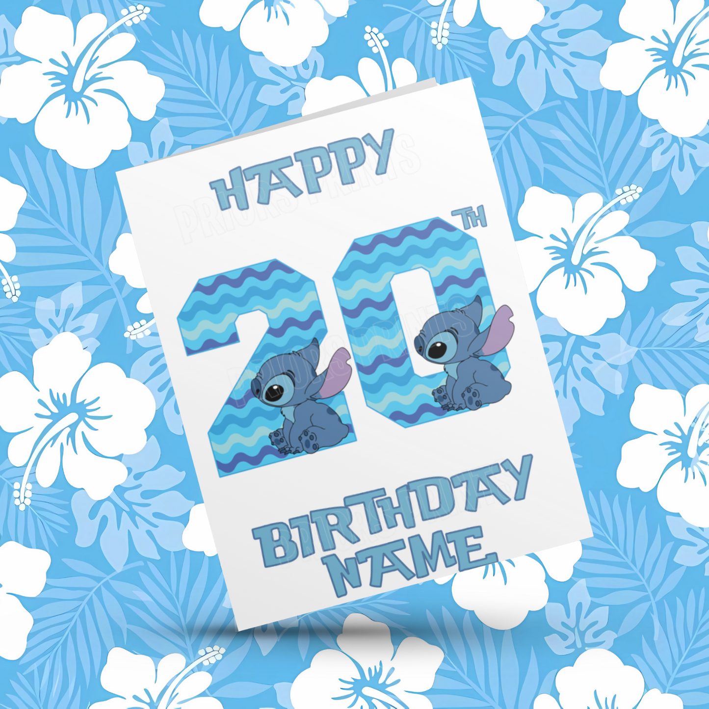 Personalised Stitch Birthday Card with Age 1-20 Years