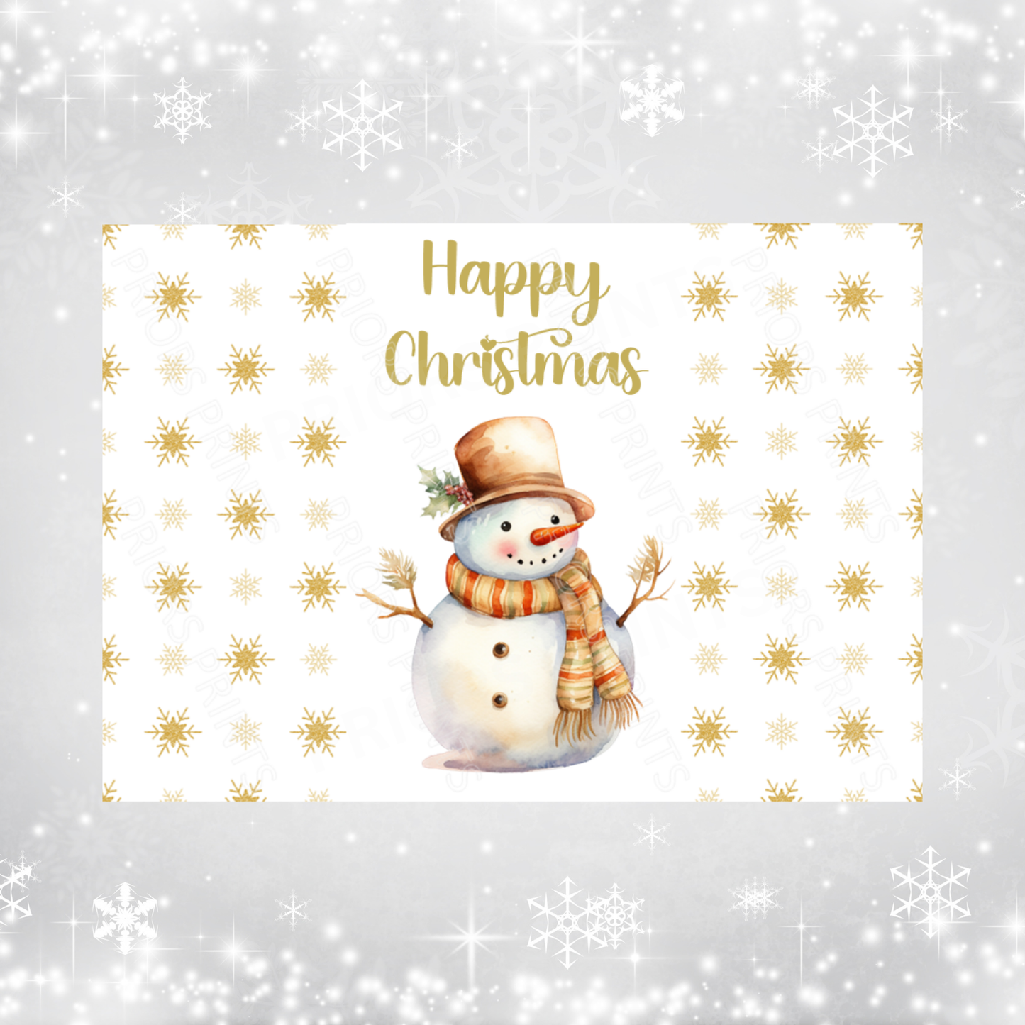 Gold Christmas Chocolate Bar Wrapper