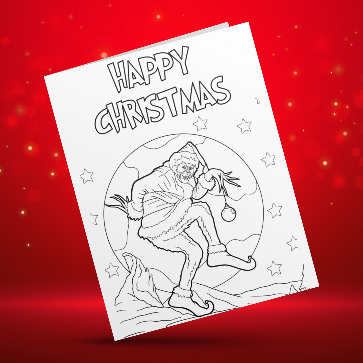 Colour Your Own Grinch Christmas Card
