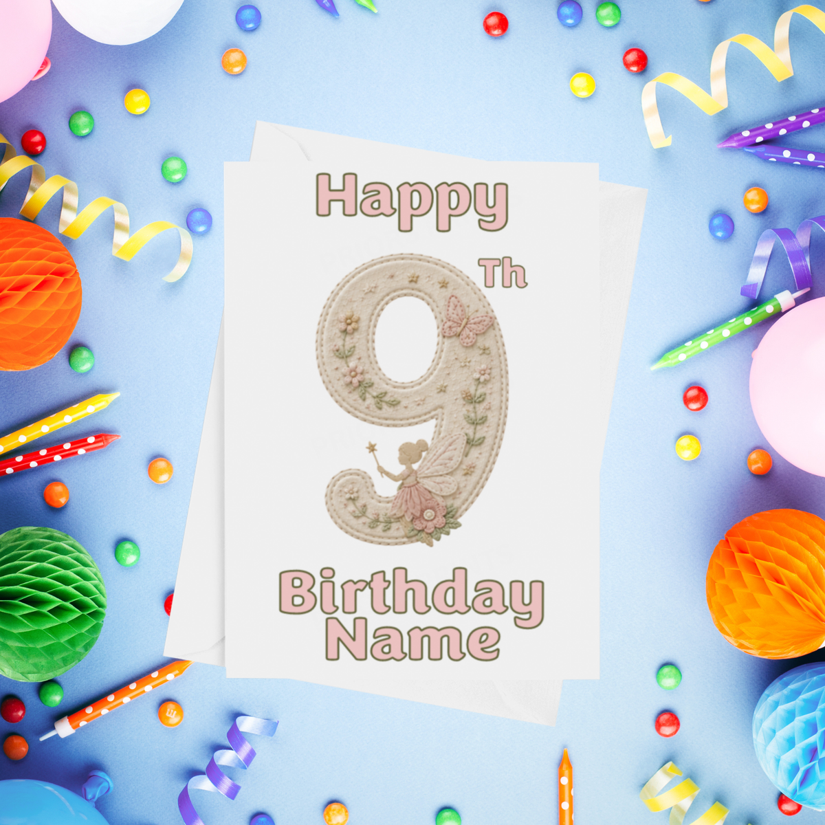 Fairy Personalised Birthday Card Ages 1-9