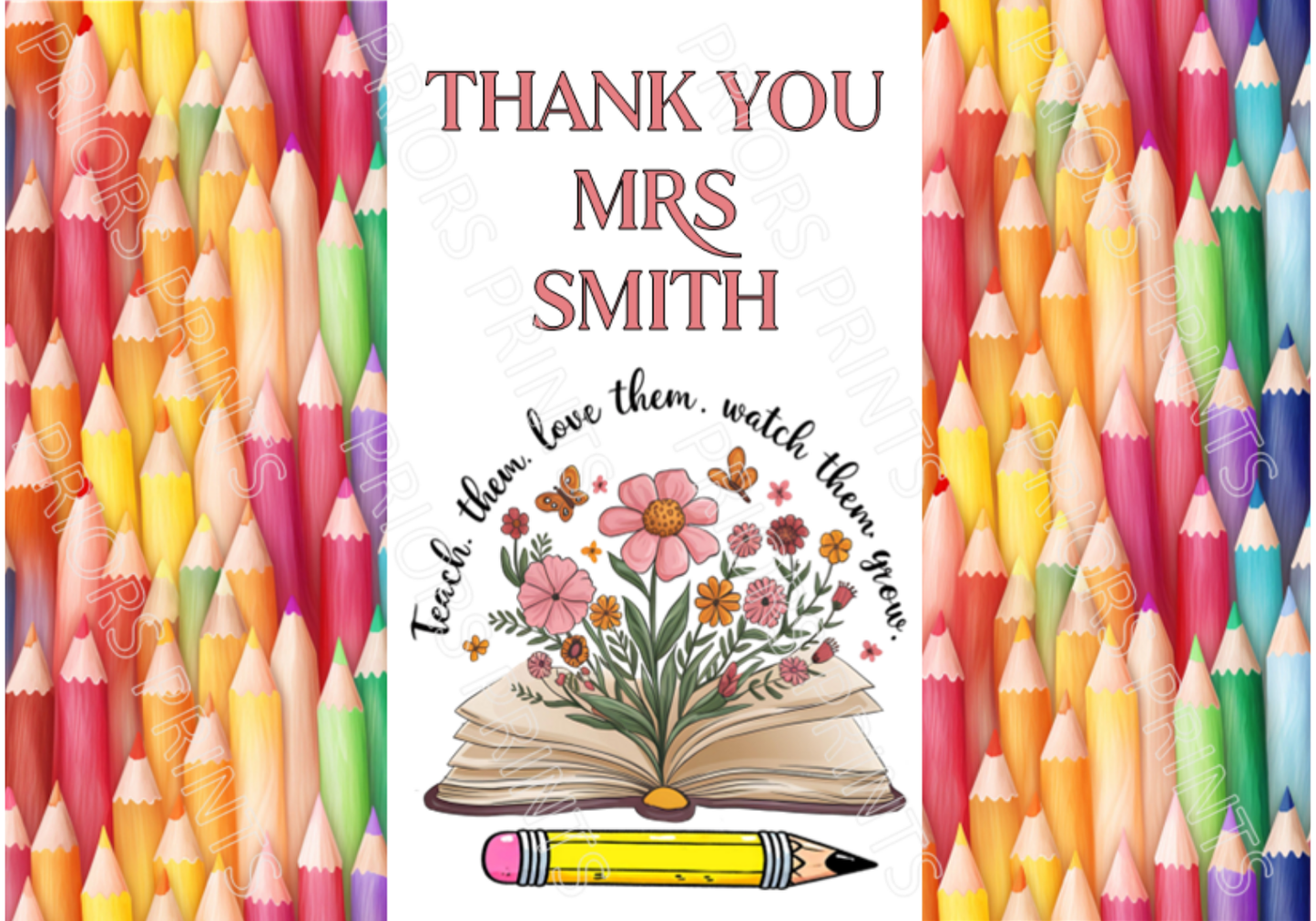 Personalised Teacher Chocolate Bar Wrapper- with space to add Name