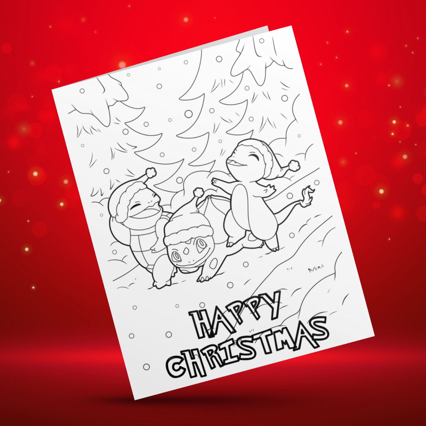 Colour Your Own Pokemon Christmas Card