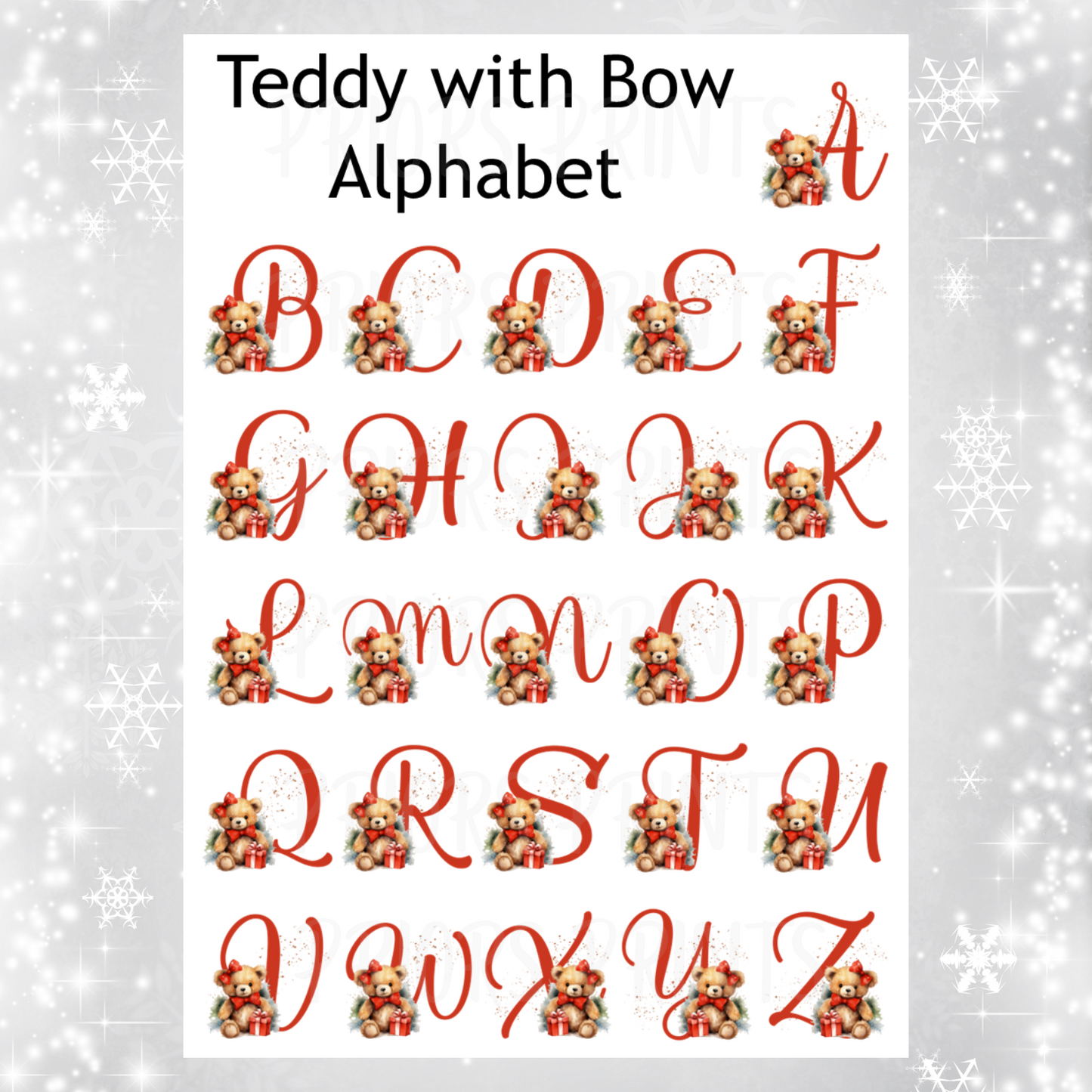 Personalised Teddy Bear Christmas Chocolate Bar Wrapper