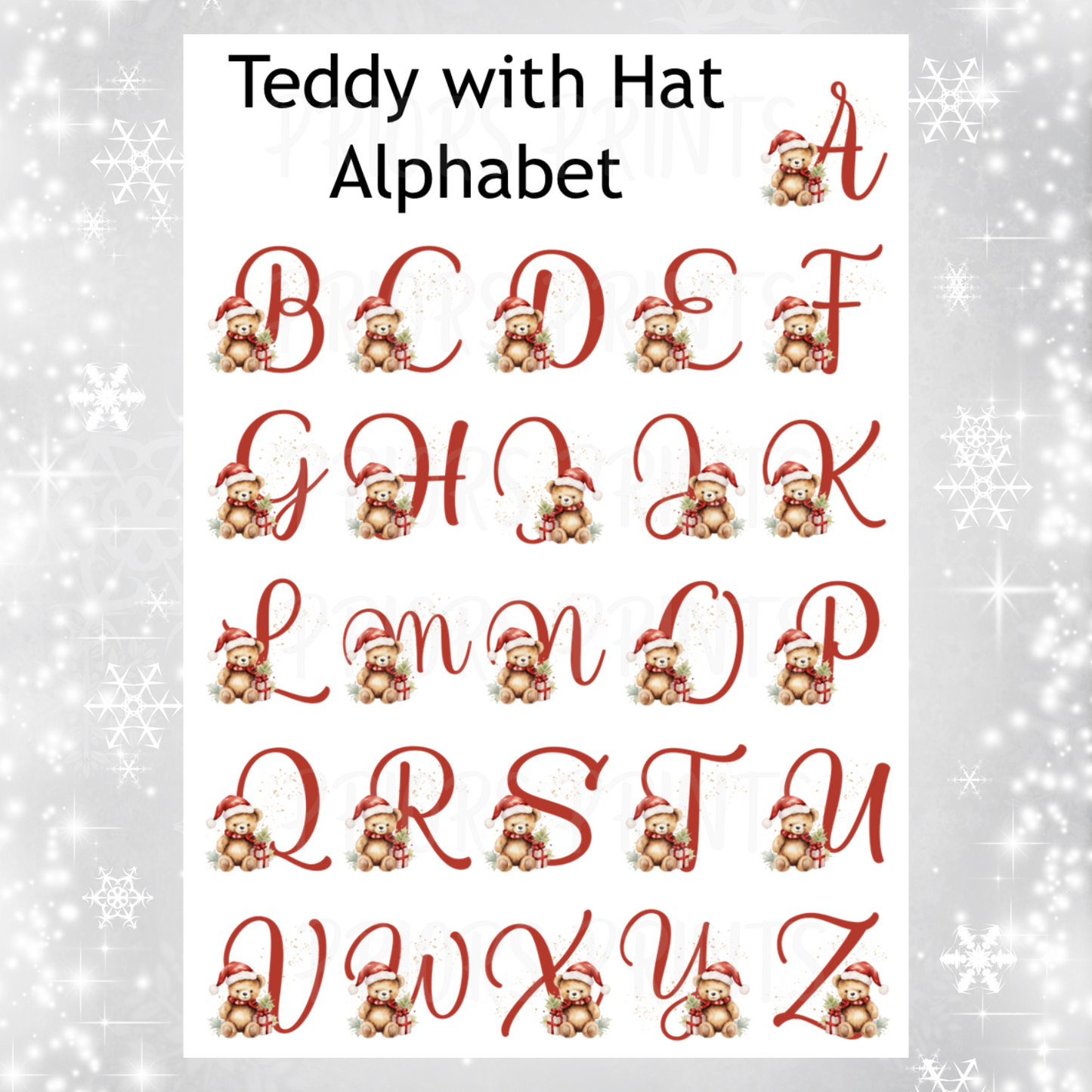 Personalised Teddy Bear Christmas Chocolate Bar Wrapper